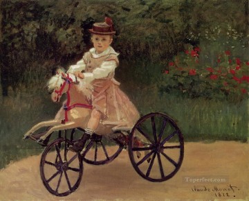  horse Canvas - Jean Monet on His Horse Tricycle Claude Monet